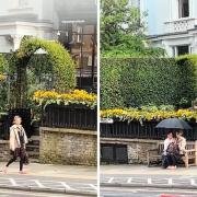 Screengrabs from a TikTok by @sianatully showing the filming of the fourth Bridget Jones film