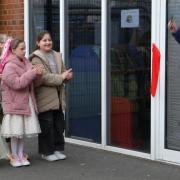 Jill Summers cuts ribbon to reopen school library