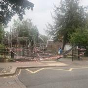 The gates to Kilburn Grange Park pictured on September 28
