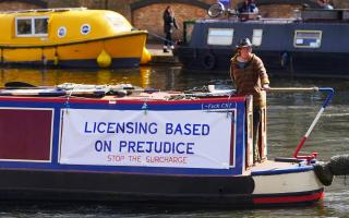 Boaters protested in Little Venice today (March 30)
