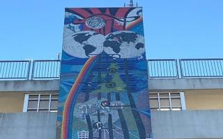 The 5-storey mural at Tangmere House on Tottenham's Broadwater Farm estate