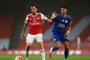 Arsenal's Dani Ceballos (left) and Leicester City's Youri Tielemans (right) during the Premier League match at the Emirates Stadium