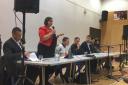 Meg Hillier speaks at Extinction Rebellion's Hackney South and Shoreditch hustings. Picture: Freya Pickford