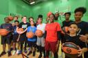 The Hackney Royals basketball team training at The Urswick School, Hackney Central.