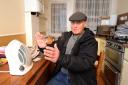 David Taylor of Exbury House has been given two small fan heaters to heat his flat. Picture: Polly Hancock
