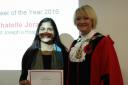 Chatelle Jeram, Voluntary Action Islington volunteer of the year 2016, with Mayor of Islington Cllr Kat Fletcher