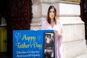 Roxanne Tahbaz delivers Father's Day card to Foreign Office in protest of her dad's imprisonment.