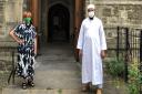 Mother Carol Barrett Ford with Imam Bodrul outside of St Martin's Church, Gospel Oak. Picture: Mother Carol Barrett Ford
