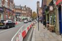 Pavement-widening measures in Hampstead High Streetl. Picture: Harry Taylor
