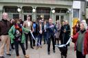 Andrew Marr cuts the ribbon to officially ropen The Albert pub in Primrose Hill on Friday, October 30. Picture: Polly Hancock
