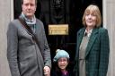 Richard Ratcliffe, the husband of Nazanin Zaghari-Ratcliffe, his daughter Gabriella Zaghari-Ratcliffe and his mother Barbara, arrive in Downing Street. Picture: Kirsty O'Connor/PA Wire