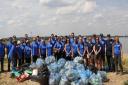Royal Bank of Canada Volunteers with the 52kg of plastic waste that they cleared from the River Thames in one afternoon