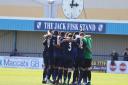 Wingate & Finchley players have a group huddle before a game (pic: Little James Photography).