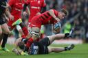 Saracens' Ben Earl is tackled by Exeter's Luke Cowan-Dickie (pic: David Davies/PA
