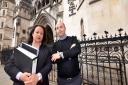 Anti-CS11 campaigners Jessica Learmond-Criqui and Daniel Howard outside the Royal Courts of Justice last week. Picture: Polly Hancock