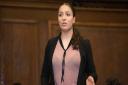 Jessie Wernick, 15, of UCL Academy speaking at the youth MP hustings at Camden Town Hall. Photo by Justin Thomas