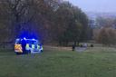 Primrose Hill remains cordoned off this morning after a 16 year old boy was stabbed last night Picture: Nathan Louis