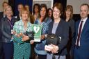 Elizabeth Kitkat headteacher of Camden School For Girls takes delivery of a defibrillator for the school, she was joined by other Camden headteachers, Rosh Keegan who has raised the money to pay for it and special guest Tessa Jowell.
From left Sam White (