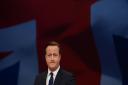 Prime Minister David Cameron addresses the Conservative Party conference in Manchester