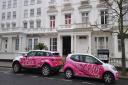 The Lady Builder's signature pink cars