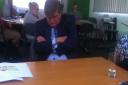 Steve Hitchins asleep at the clinical commission group's AGM last week.