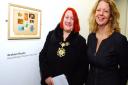 The Mayor of Camden, Cllr Heather Johnson (left), with Larissa Joy, chairman of the House of Illustration, at the exhibition opening at Swiss Cottage Library. Picture: Polly Hancock