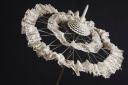 Parasol by Clare Roels is part of her Bicycle Works exhibition at CPotential charity shop in Crouch End