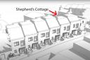 The Townsend Yard development plan showing Shepherd’s Cottage blocked in by new houses (Image: Highgate Society)