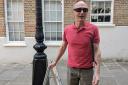 Camden resident Red Szell who says A-boards make life difficult, pic Julia Gregory, free for use by partners of BBC news wire service