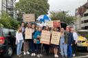 Holly Lodge community at an earlier protest against fire exit closure in September