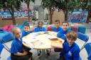 Pupils at St Mary's CofE primary in Kilburn, which has had its Ofsted rating raised from 'good' to 'outstanding'