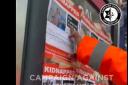 A man was videoed allegedly defacing Israeli hostage posters in West Hampstead