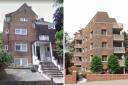31 Daleham Gardens before the fire (left) and how it will look in the future under current plans (right)