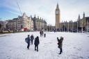 The Met Office has predicted snow will fall later today. Picture shows Parliament Square in December 2022.