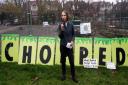 Chrissy Kelly organised a vigil in Priory Park, Crouch End, after Haringey Council chopped down a 40m leylandii hedge