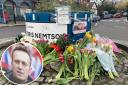 Floral tributes to Alexei Navalny in Parliament Hill following his death