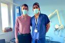 Luke Tolchard with consultant surgeon Ravi Barod after his successful major kidney removal operation