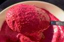 The pink beetroot hummus that launched Alfie's career as a recipe blogger
