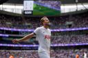 Harry Kane celebrates a goal for Tottenham aganist Shakhtar Donetsk