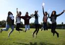 Students celebrating their exam results day. Picture: ELLIE HOSKINS