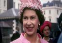 Queen Elizabeth II at the garden party in London