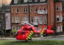 An air ambulance arrived at Willow Road, Hampstead this afternoon - December 11.