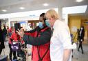 Prime Minister Boris Johnson posed for a selfie during a visit to Haringey's Lordship Lane Primary Care Centre