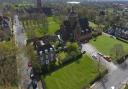 A drone-shot picture of NHS mown into the grass in Hampstead Garden Suburb.Picture: Richard Grethe