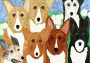 Queen Elizabeth's corgis and dorgis, painted by Cindy Lass, hangs in her private quarters