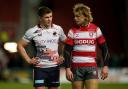 Saracens' Owen Farrell and Gloucester's Billy Twelvetrees. Pic: PA