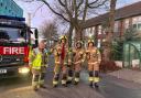 Ex pupil Steven Cronin amongst fire crew who successfully tackled a fire in a storage room at William Ellis School