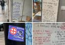 Anti-vax graffiti and British Movement stickers were spotted around West Hampstead and Finchley Road
