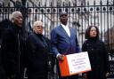 Windrush campaigners (l- r) Janet McKay-Williams, Glenda Caesar, Patrick Vernon and Dr Wanda Wporska hand in a petition to Downing Street calling on the Home Secretary to honour the promises of her predecessor (Image: PA)