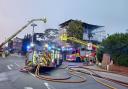 Fire crews tackle a blaze in a house under renovation in Finchley Road, Golders Green